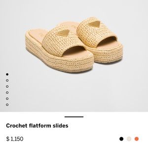 Prada crochet flatform slides. Price is firm.